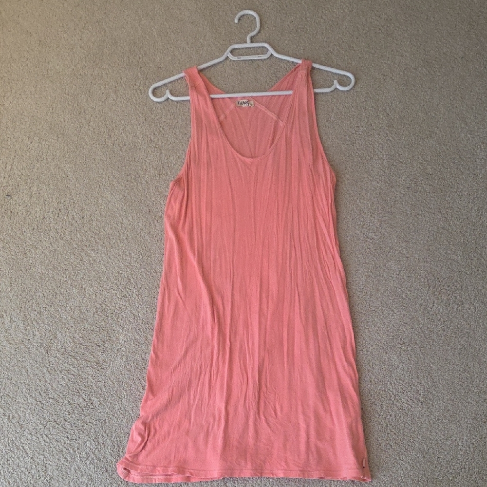 TNA Neon Coral Cotton Tank Dress